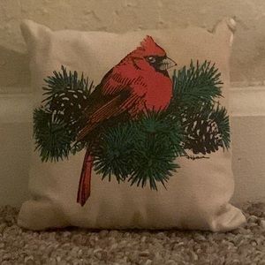 Small Holiday Pillow with Cardinal